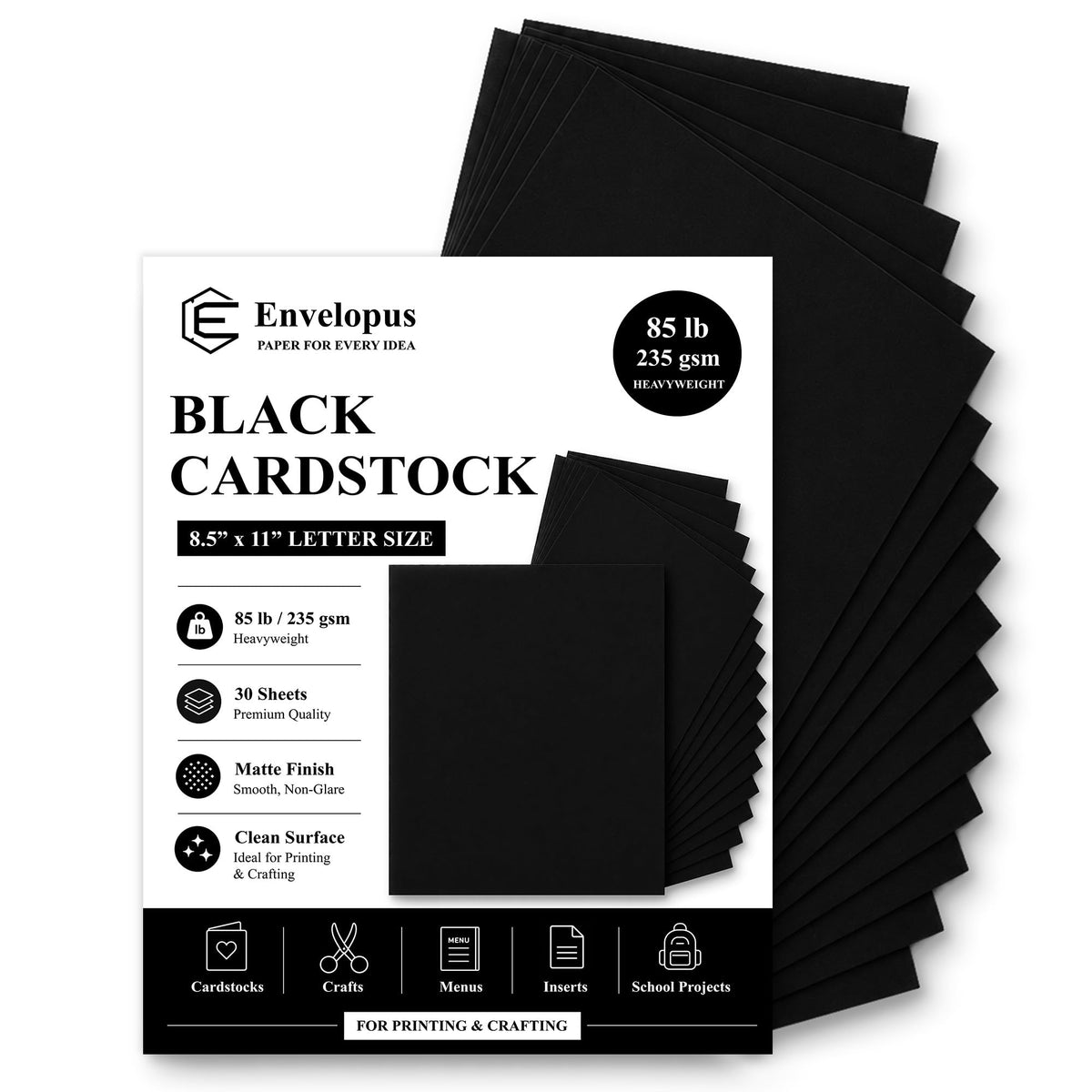 White Cardstock Paper, Card Stock Paper 8.5 x 11, 30 Sheets_85 lb