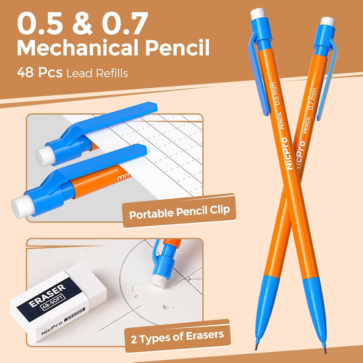 Nicpro 17 PCS Geometry Set, Protractor and Compass Set for School Students