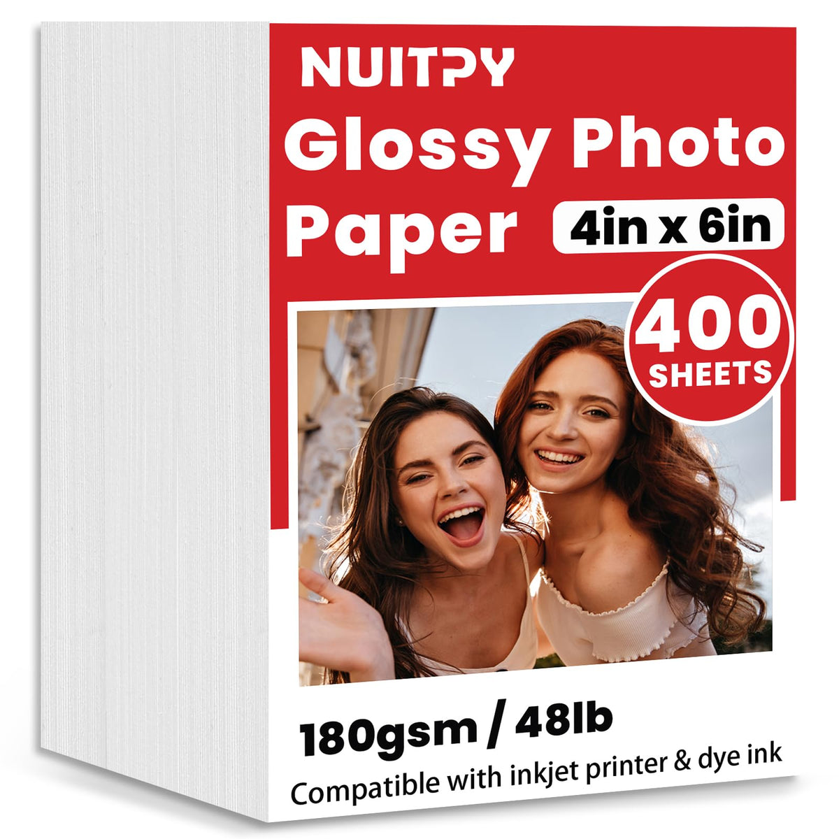 150 Sheets Glossy Photo Paper, 4in x 6in, 180GSM / 48lb