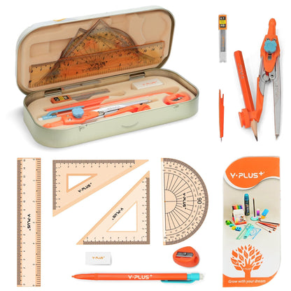 YPLUS Geometry Set, Protractor and Compass Set for Students, 12Pcs