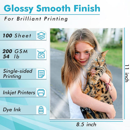 Koala Glossy Inkjet Photo Paper Thick 8.5X11 Inches 100 Sheets 54lb