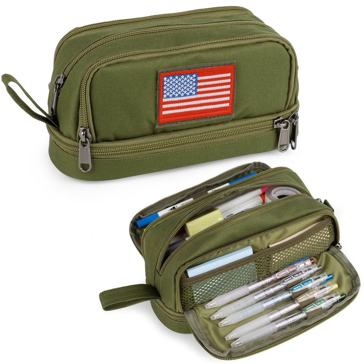 Tactical 4 Compartments Pencil Case for Boy, Large Pen Pouch Bag for School