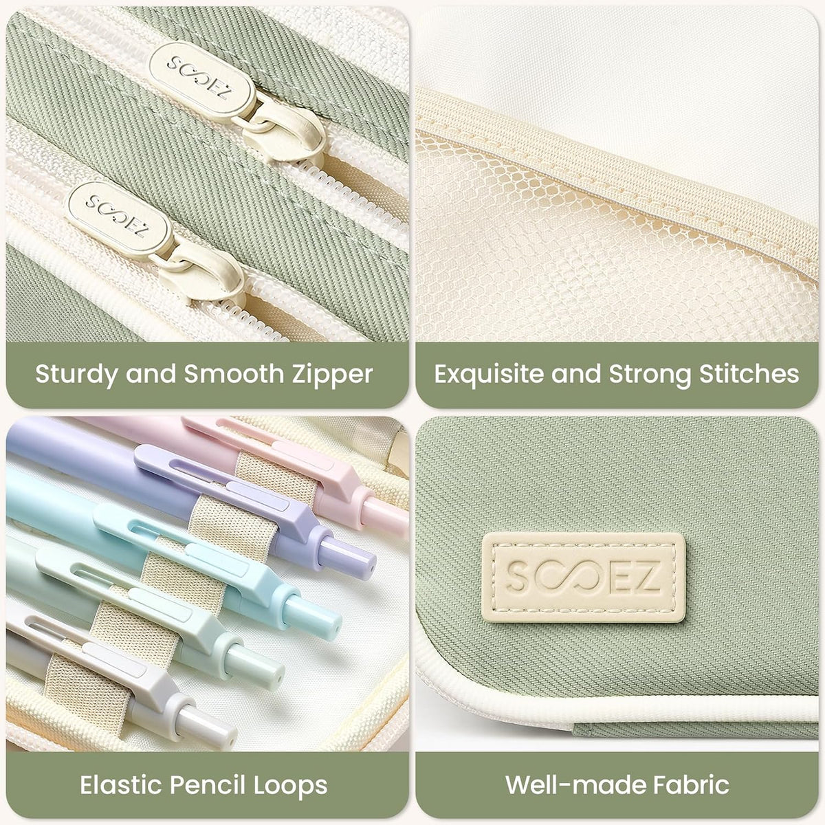 Sooez Large Capacity Pencil Case Pouch, Cute Pencil Pouch Pencil Bag