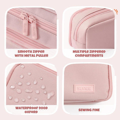 SUNEE Pencil Case, Large Capacity Pencil Pouch, Aesthetic Big Pen Bag 900D Oxford Pen Box for Office Stationery Organizer School Supplies Multifunctional for Teen Boys Girls Women Men, Pink