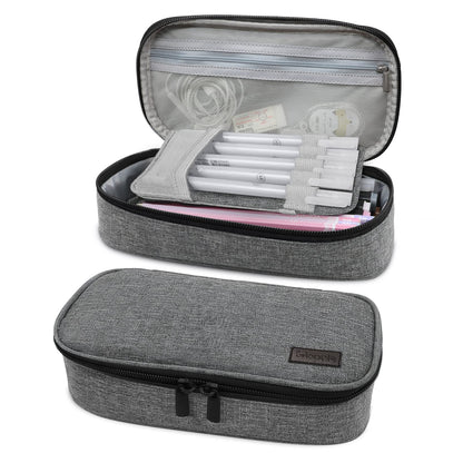 Gloppie Black Pencil Case Zipper Pencil Pouch Pen Bag Box Stationary Pouch