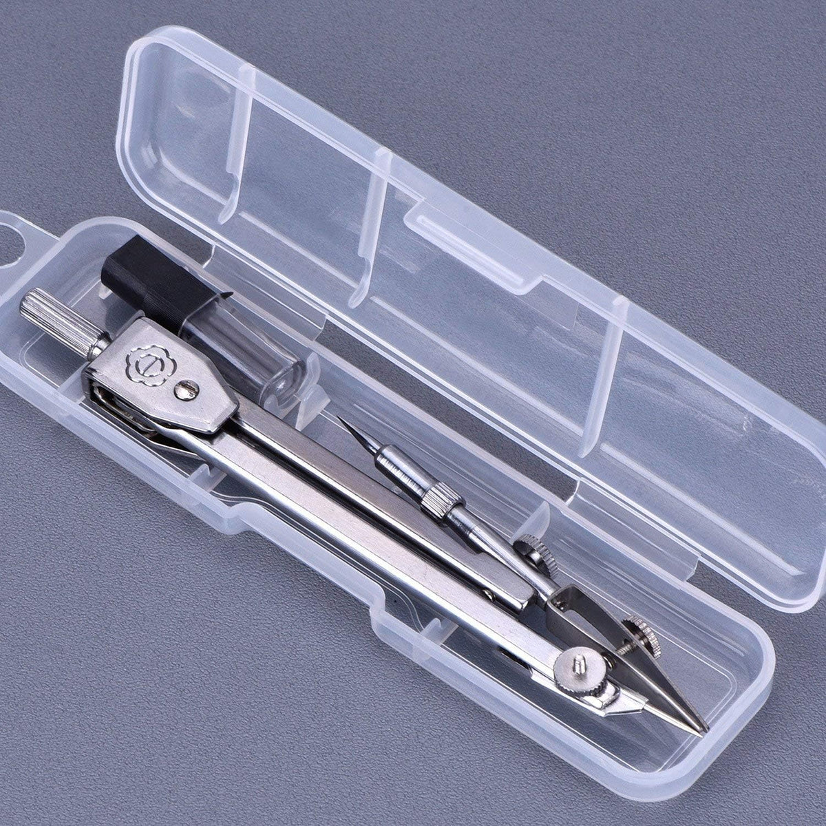 EBOOT Drawing Compass and 6 in Protractor Geometry Set, Clear