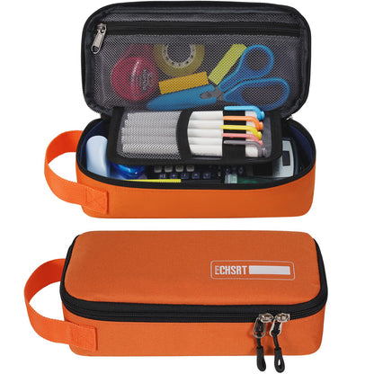 ECHSRT Large Pencil Case, Aesthetic Pen Pouch with Big Capacity, Minimalist Portable Stationery Bag with Handle for Office Organizer Aesthetic Pencil Cases