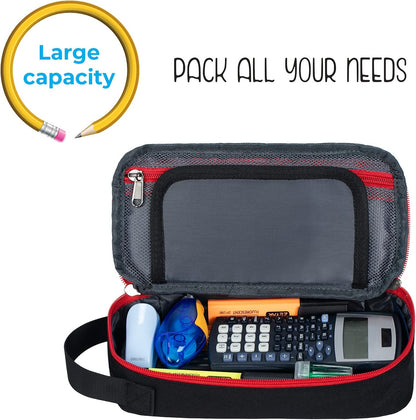 ECHSRT Large Pencil Case, Aesthetic Pen Pouch with Big Capacity, Minimalist Portable Stationery Bag with Handle for Office Organizer Aesthetic Pencil Cases