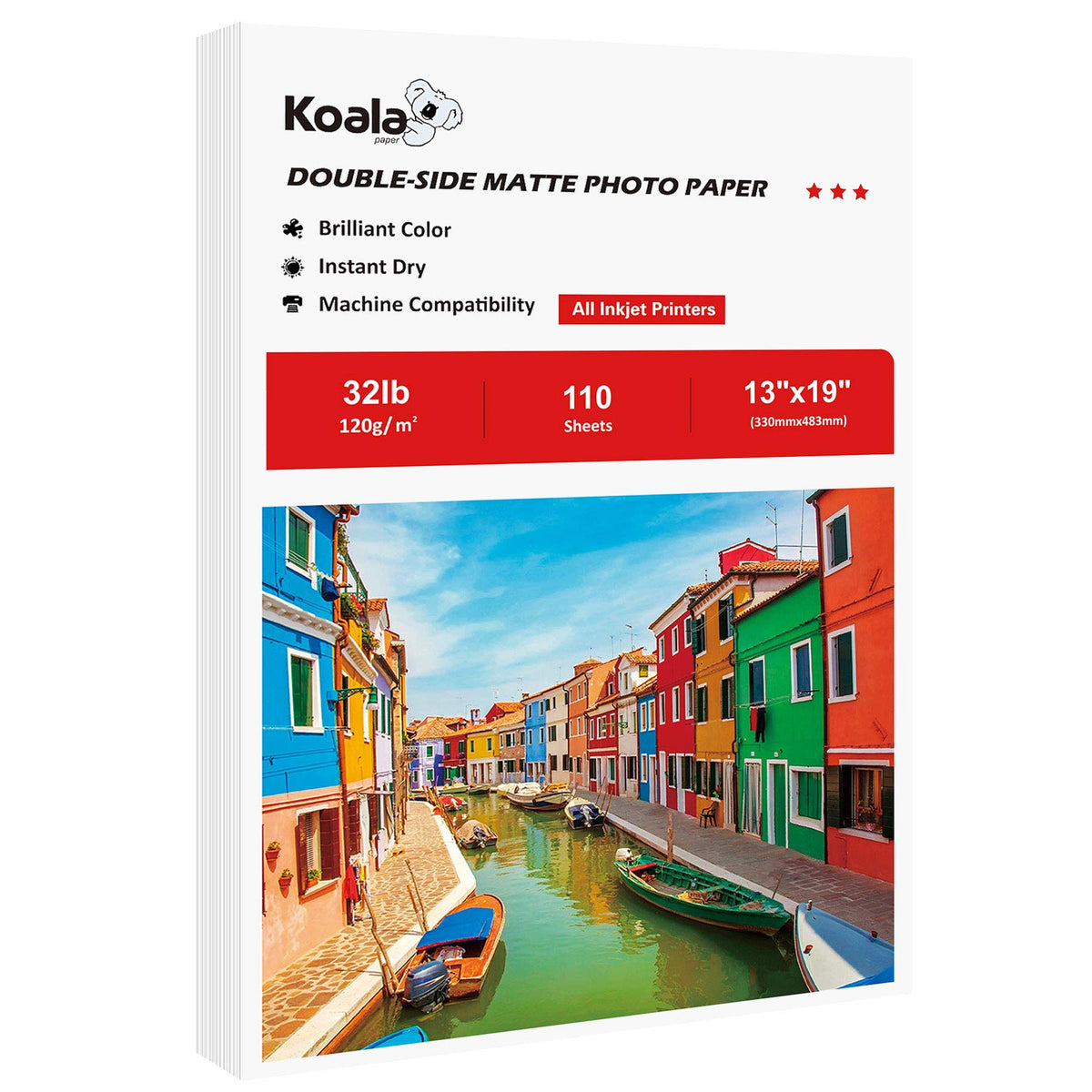 Koala Double Sided Thin Matte Printer Paper 8.5x11 Inch 32LB 110 Sheets