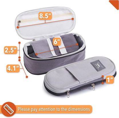 Mr. Pen- Pencil Case Large, Fabric Pencil Pouch Large, Grey, Pen Bag