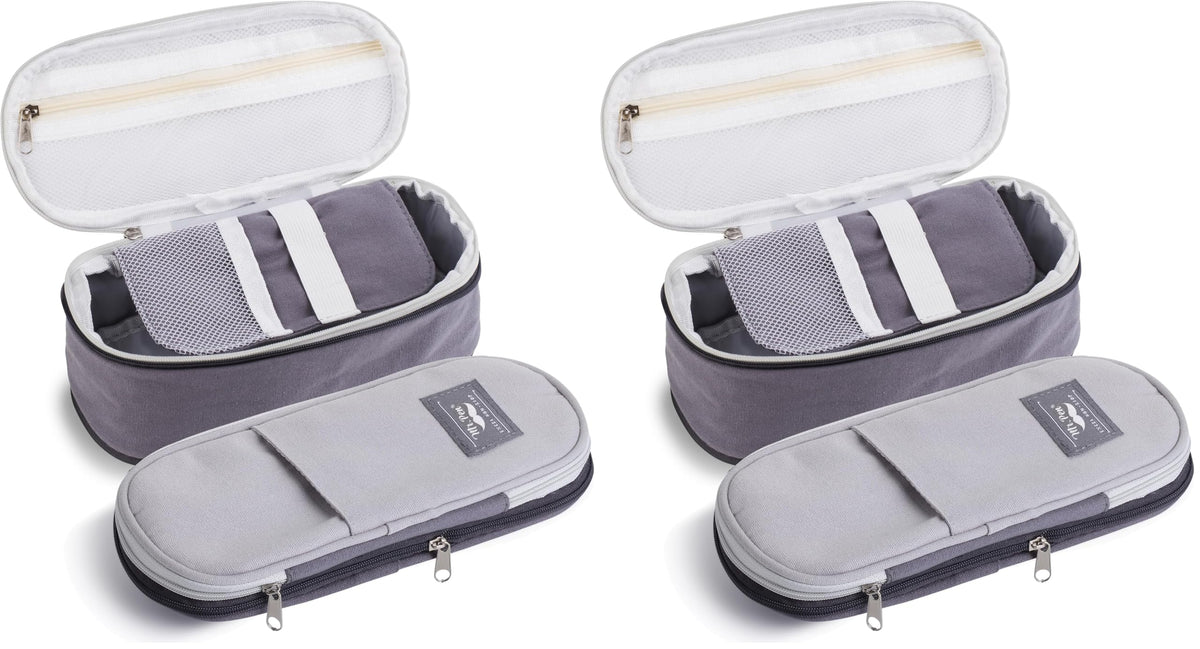 Mr. Pen- Pencil Case Large, Fabric Pencil Pouch Large, Grey, Pen Bag