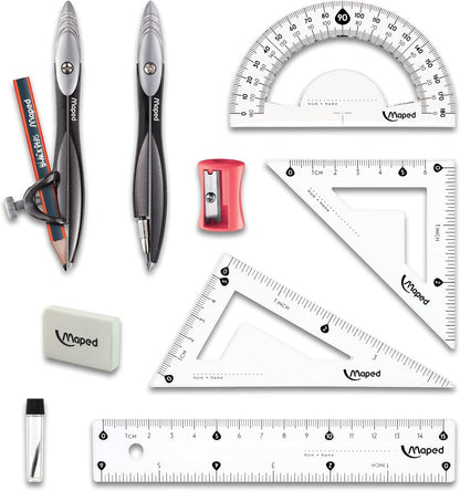 Maped - Study - Geometry set - Metal - 10 Piece
