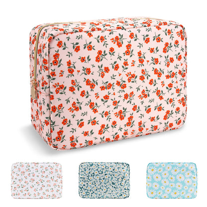 UIXIZQ Waterproof Small Pencil Case Makeup Bag for Purse,Cute Pencil Pouch Preppy Nylon Makeup Brush Holder with Zipper,Girls Portable Storage Case Small Pen Bag for Office(Slim-Black)
