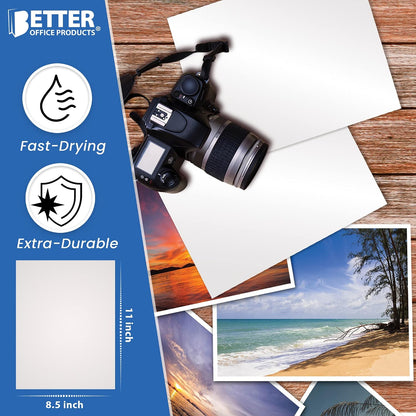 Better Office Products Glossy Photo Paper, 8.5 x 11 Inch, 100 Sheets, 200 gsm/53LBS, Letter Size, 100-Count Pack
