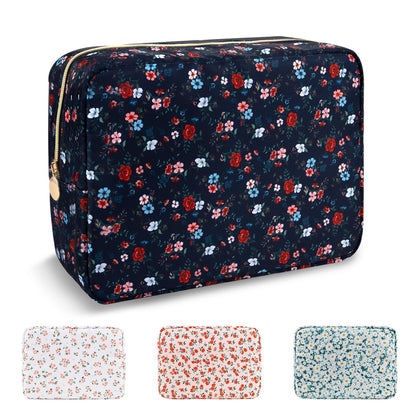 UIXIZQ Waterproof Small Pencil Case Makeup Bag for Purse,Cute Pencil Pouch Preppy Nylon Makeup Brush Holder with Zipper,Girls Portable Storage Case Small Pen Bag for Office(Slim-Black)