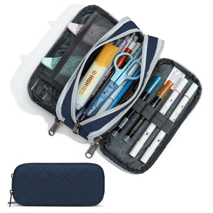 Della Gao Large Pencil Case, Big Capacity Pencil Pouch with 2 Compartments