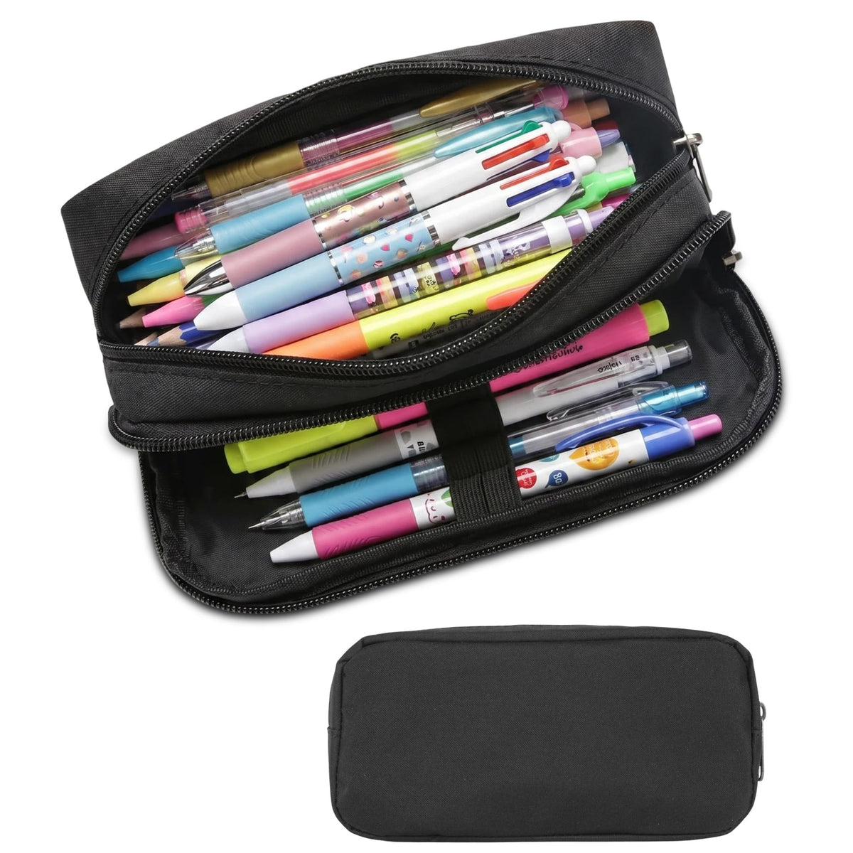 Della Gao Large Pencil Case, Big Capacity Pencil Pouch with 2 Compartments