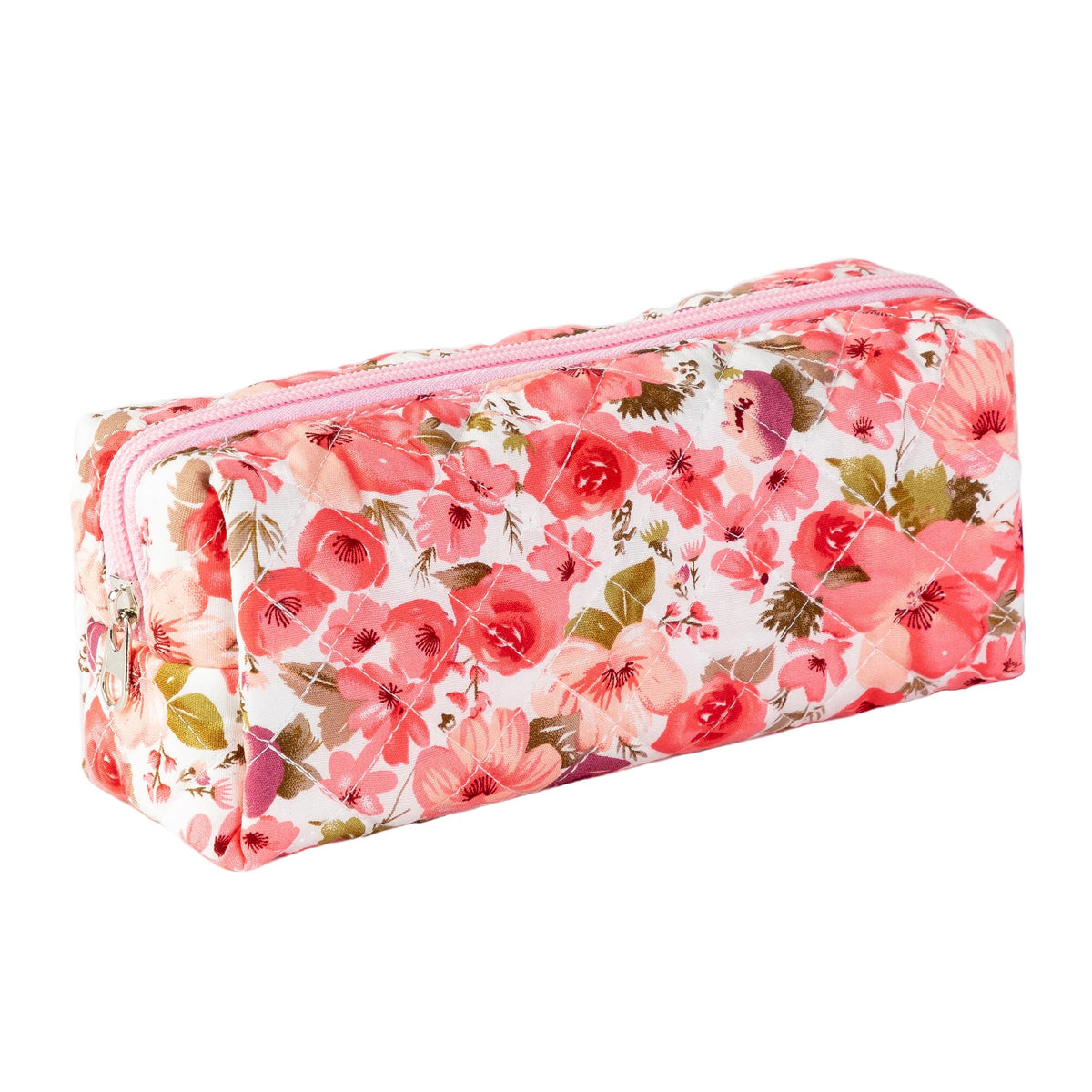Pencil Case Office College School Storage Bag Pouch Holder Box Organizer Makeup Pouch Cosmetic Bag Aesthetic Cute Pen Case for Girls Boys Kids (Pink floral prints)