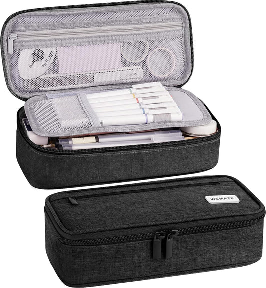 WEMATE Pencil Case, Large Storage Organizer, Makeup Bag, Teacher Must - have, Big Pencil Pouch, Marker Case for College