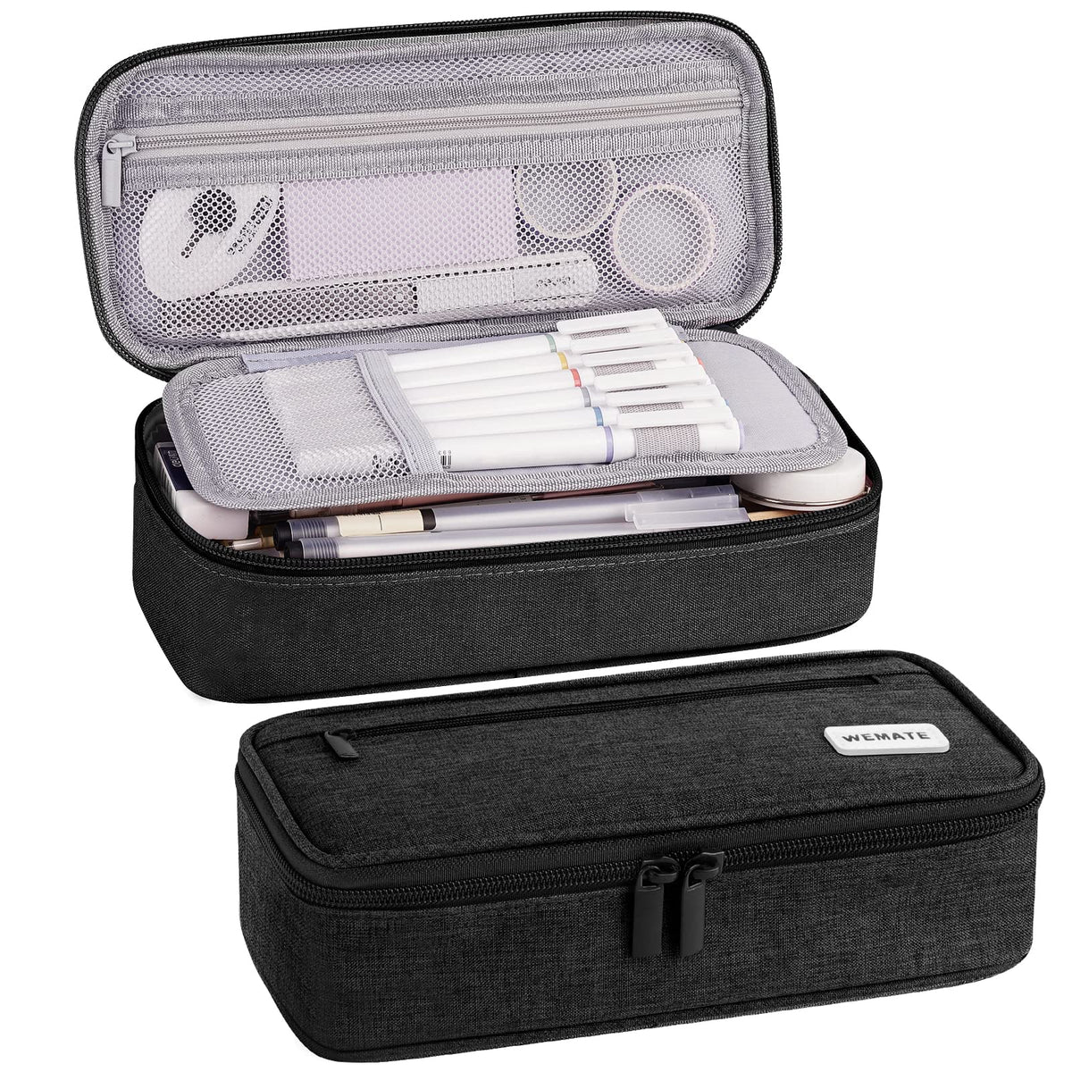 WEMATE Pencil Case, Large Storage Organizer, Makeup Bag, Teacher Must - have, Big Pencil Pouch, Marker Case for College