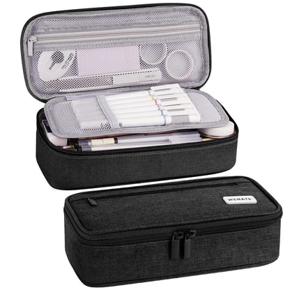 WEMATE Pencil Case, Large Storage Organizer, Makeup Bag, Teacher Must - have, Big Pencil Pouch, Marker Case for College
