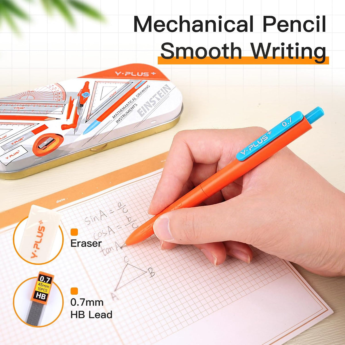 YPLUS Geometry Set, Protractor and Compass Set for Students, 12Pcs