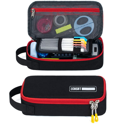 ECHSRT Large Pencil Case, Aesthetic Pen Pouch with Big Capacity, Minimalist Portable Stationery Bag with Handle for Office Organizer Aesthetic Pencil Cases