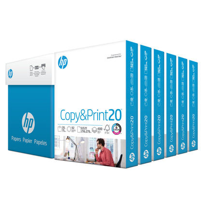 HP Printer Paper | 8.5 x 11 Paper | Copy &Print 20 lb | 1 Ream Case - 500 Sheets| 92 Bright | FSC Certified | 200060