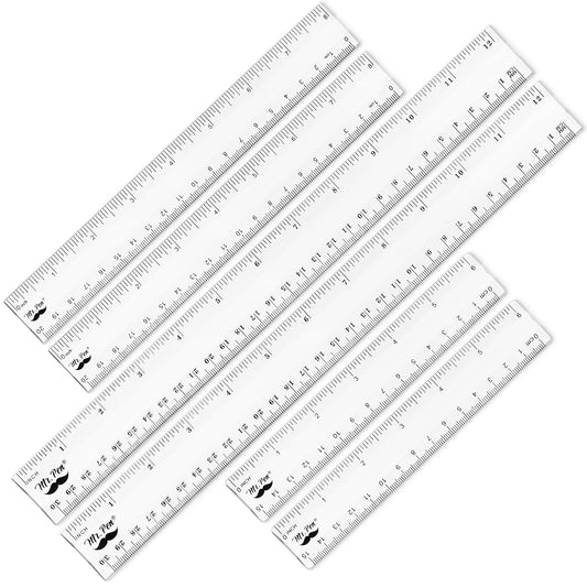 Mr. Pen- Clear Ruler Set, 6 Pack, 6", 8" and 12", Metric & Imperial