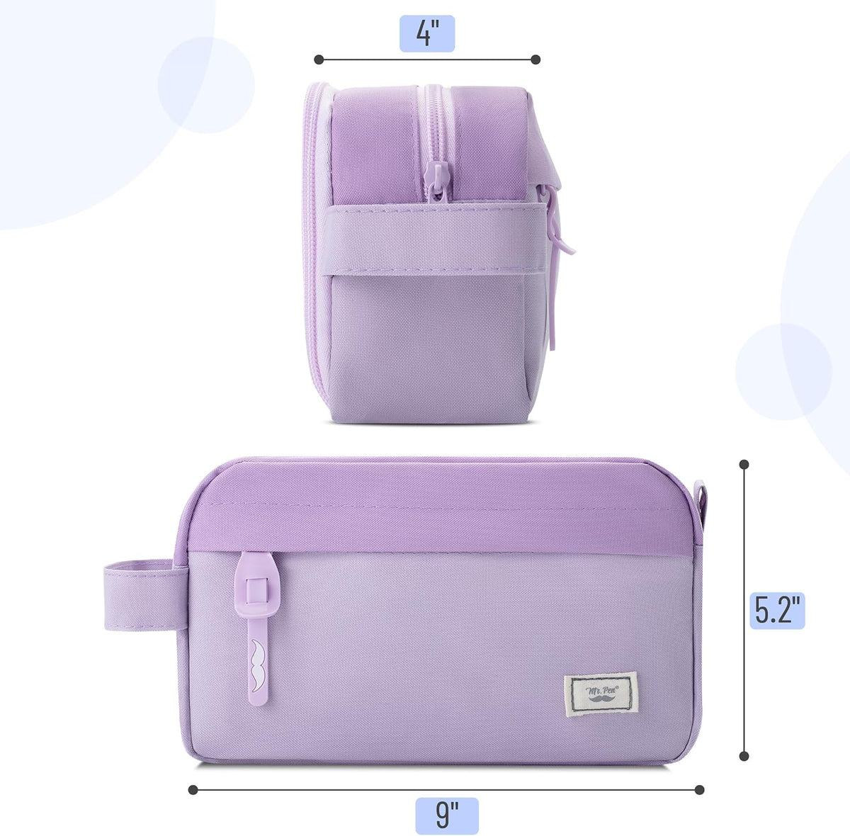 Mr. Pen- High Capacity Pencil Case, Large Pencil Pouch with 3 Compartments and 2 Pockets, Large Pencil Bag with Smooth Zipper, Cute Pencil Case Pouch Organizer, School Supplies for Teens