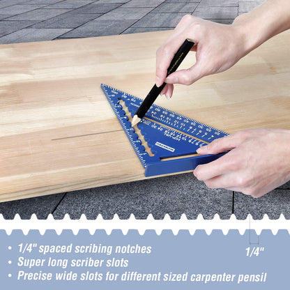 WORKPRO Aluminum Alloy Carpenter Square and Zinc-Alloy Square Ruler Set