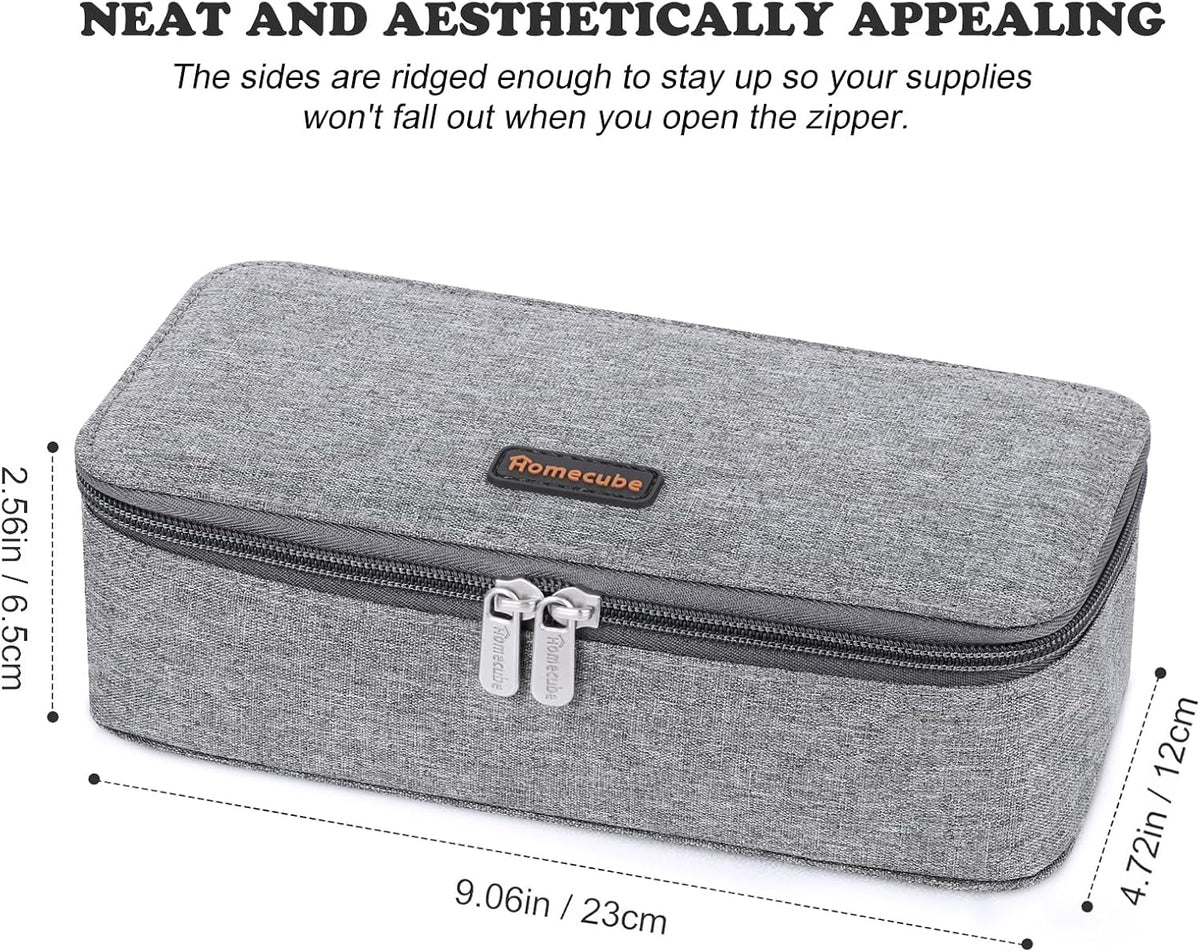 Homecube Pencil Case Capacious Pen Pencil Holder Box Makeup Pens Pouch Oxford Cloth Bag Large Storage Stationery Organizer with Zipper for School & Office - Gray