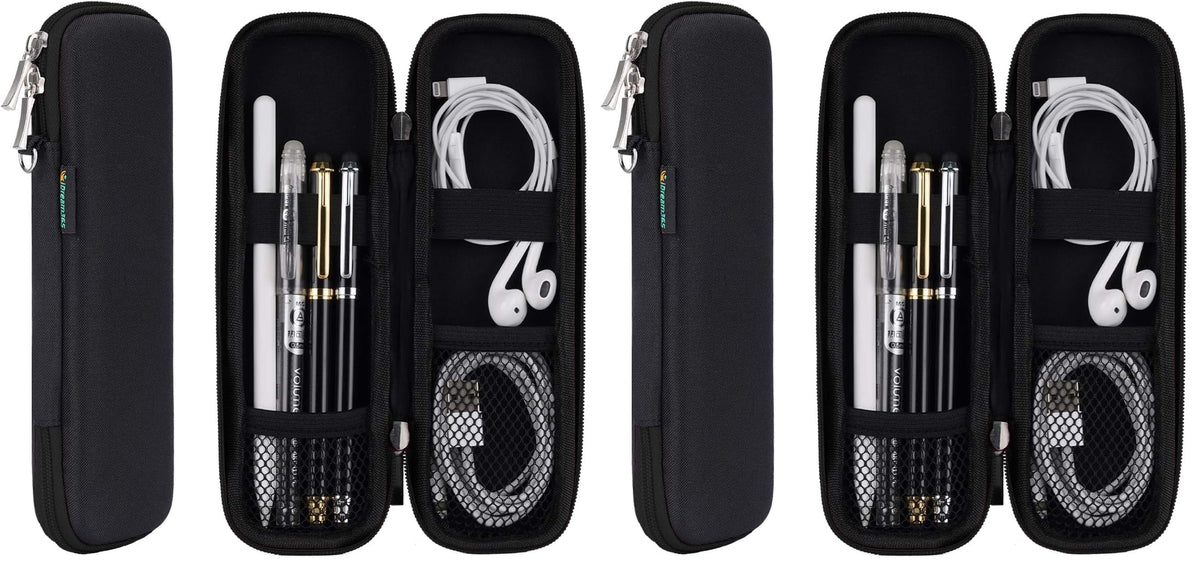 Small Pencil Case Holder for Pencils,Hard Pen Case for Executive Fountain Pens,Ballpoint Pens-Black