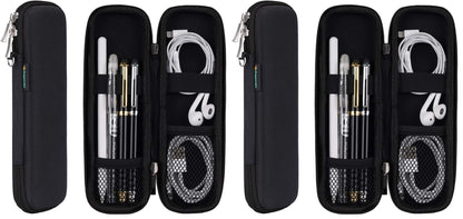 Small Pencil Case Holder for Pencils,Hard Pen Case for Executive Fountain Pens,Ballpoint Pens-Black
