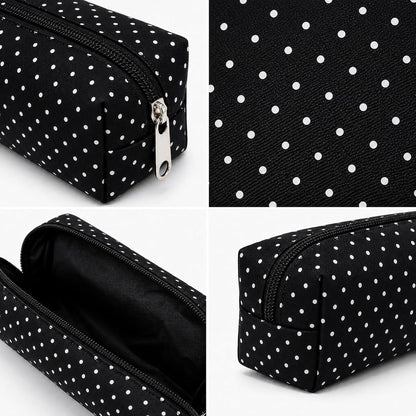 Polka Dot Pencil Case Cute Pencil Pouch for Work(Black)