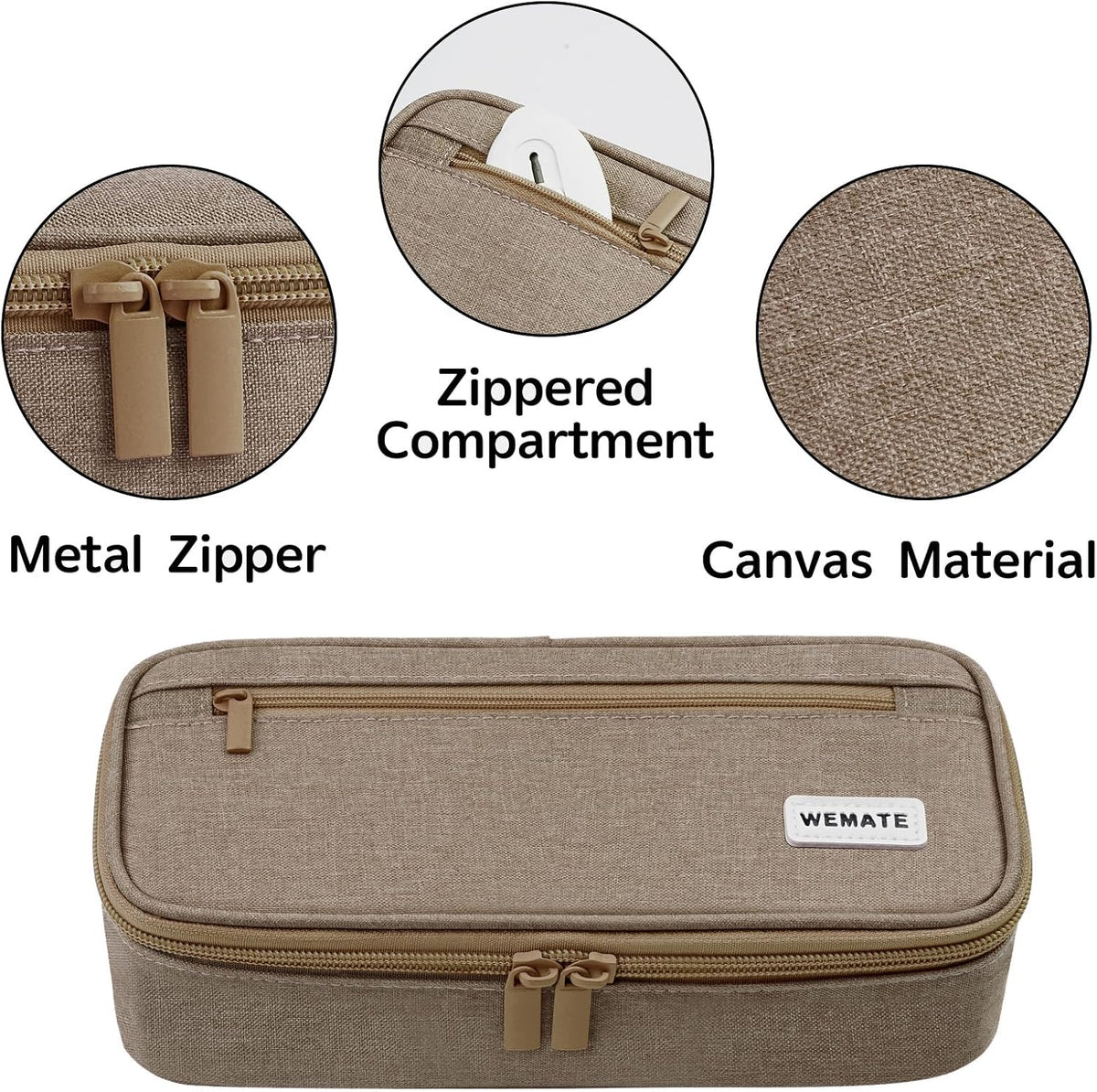 WEMATE Pencil Case, Large Storage Organizer, Makeup Bag, Teacher Must - have, Big Pencil Pouch, Marker Case for College