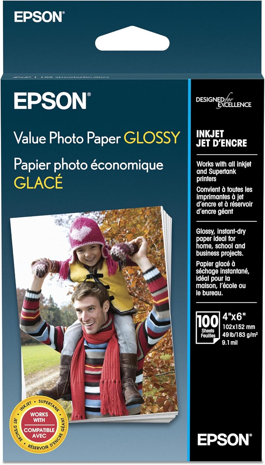 Epson Value Photo Paper Glossy 4x6 100 sheets S400034