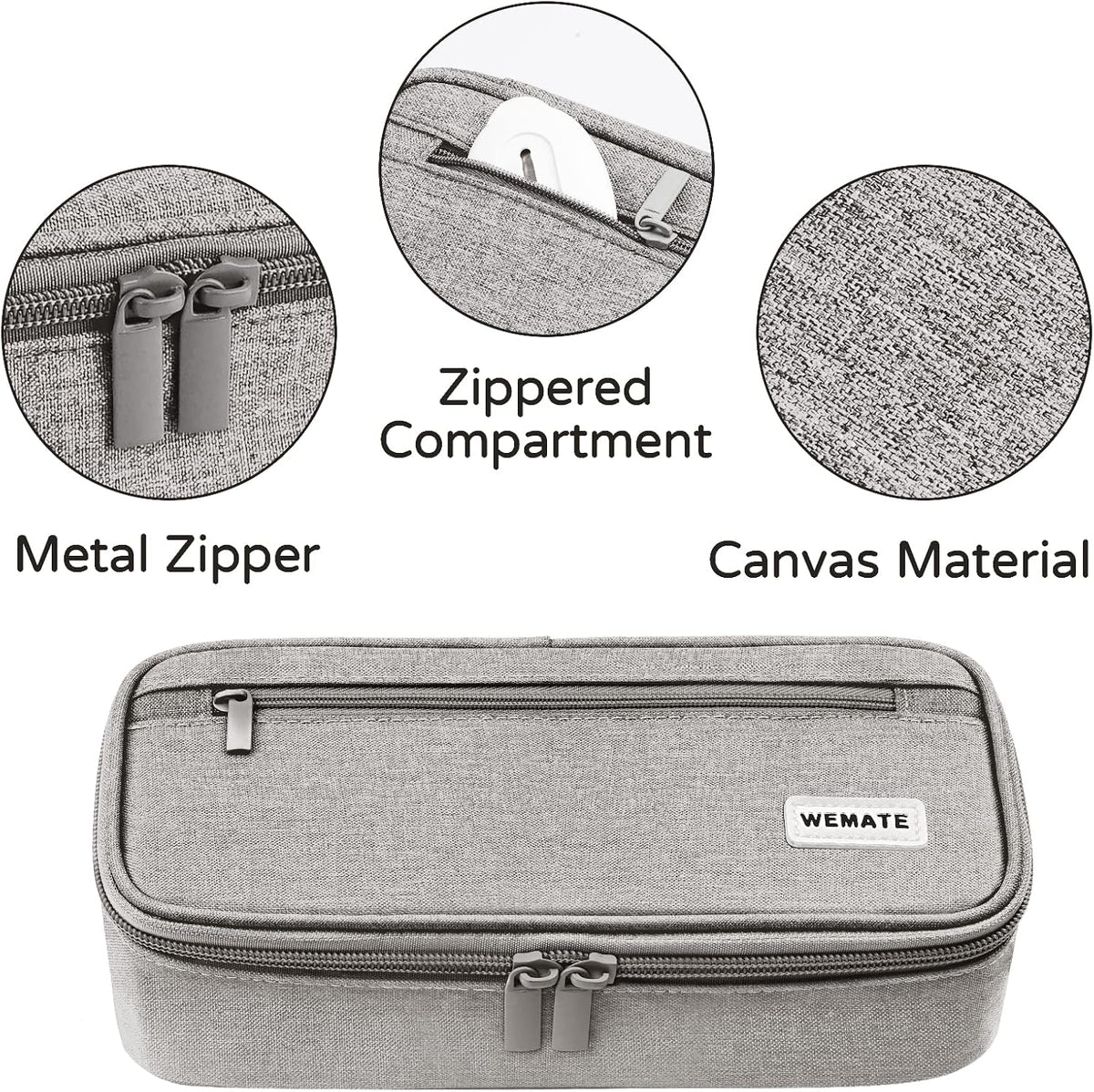 WEMATE Pencil Case, Large Storage Organizer, Makeup Bag, Teacher Must - have, Big Pencil Pouch, Marker Case for College