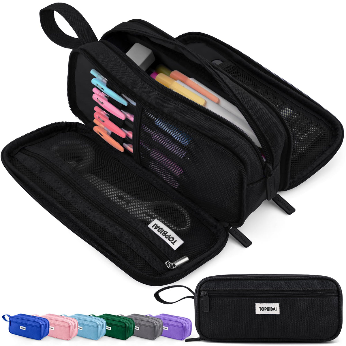 TOPBIDAI Large Pencil Case Pouch for Girls Boy Women Men Adults