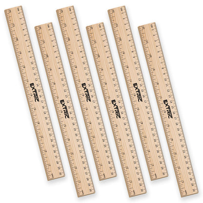 EXTRIC Rulers 12 Inch Bulk for Classroom 25 PK Wooden Ruler for Kids