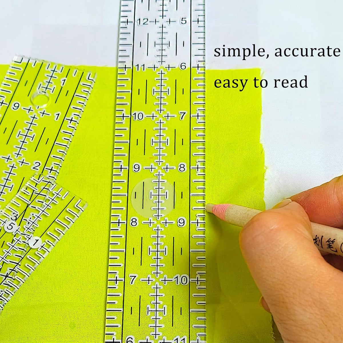 Sewing Ruler,5 Piece Quilting Rulers,3 x17 Inch,1.5 x17 Inch,3 x12 Inch,1.5 x10 Inch,1 x6 Inch,Acrylic Ruler,Cutting Ruler with Non-Slip Rings (Black and White)