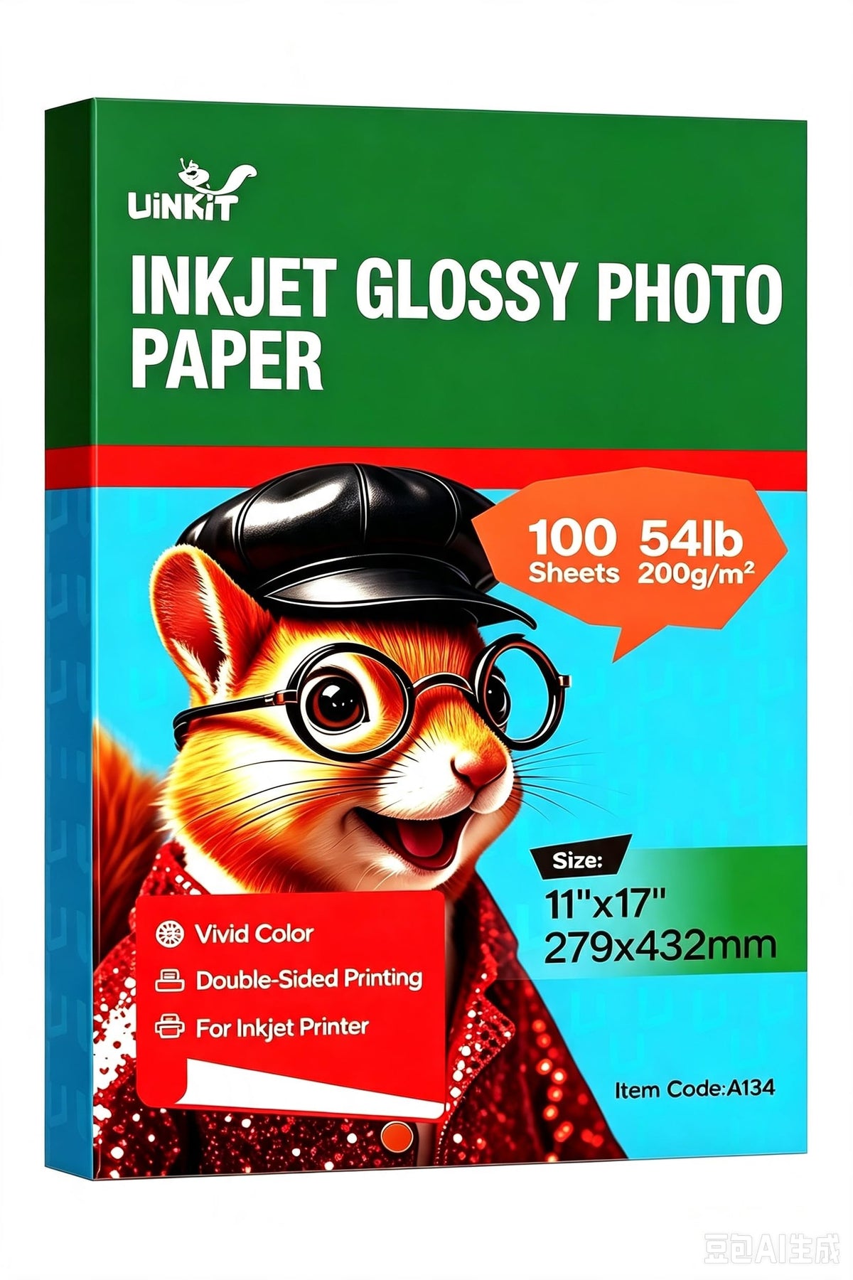 Uinkit Double-Sided Glossy Inkjet Photo Paper 8.5x11, 200 Sheets, 200gsm