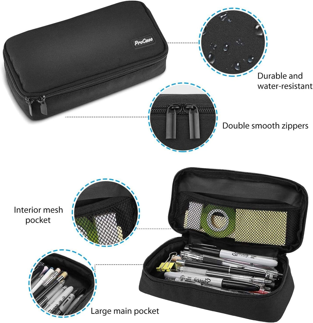 ProCase Pencil Case Pen Bag for School Students Boys and Girls