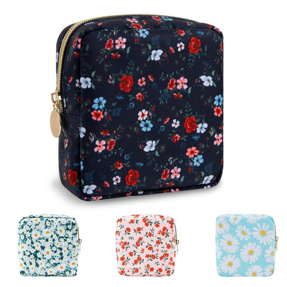 UIXIZQ Waterproof Small Pencil Case Makeup Bag for Purse,Cute Pencil Pouch Preppy Nylon Makeup Brush Holder with Zipper,Girls Portable Storage Case Small Pen Bag for Office(Slim-Black)