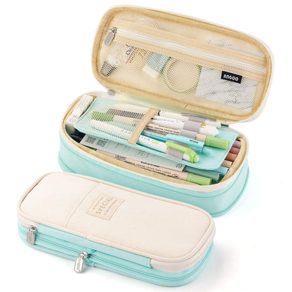 EASTHILL Big Capacity Pencil Pen Case Office College School Large Storage High Capacity Bag Pouch Holder Box Organizer (Deep Gray)