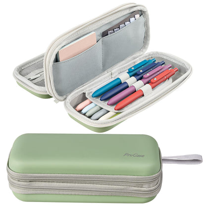 ProCase 2-Layer Hard Pencil Case, Large Capacity Storage Box Pouch, Black