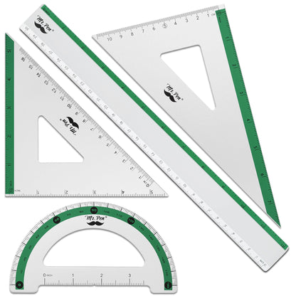 Mr. Pen- Metal Geometry Kit, 4 Pack, 45° & 30°/60° Set Squares