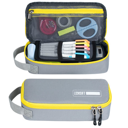 ECHSRT Large Pencil Case, Aesthetic Pen Pouch with Big Capacity, Minimalist Portable Stationery Bag with Handle for Office Organizer Aesthetic Pencil Cases