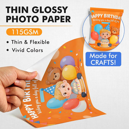 A-SUB Glossy Photo Paper 8.5x11 Inch for DIY Party Favors
