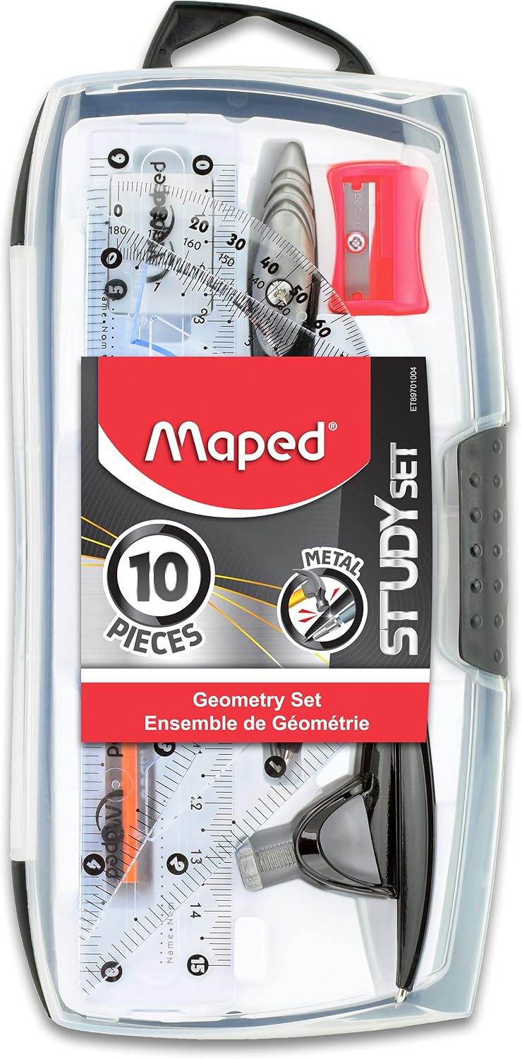 Maped - Study - Geometry set - Metal - 10 Piece